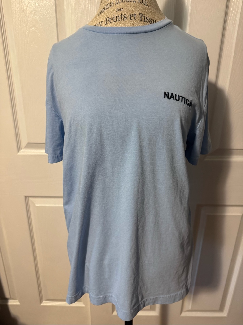 Medium Nautica Unisex Light Blue Logo Performance Tee - Picture 8 of 15